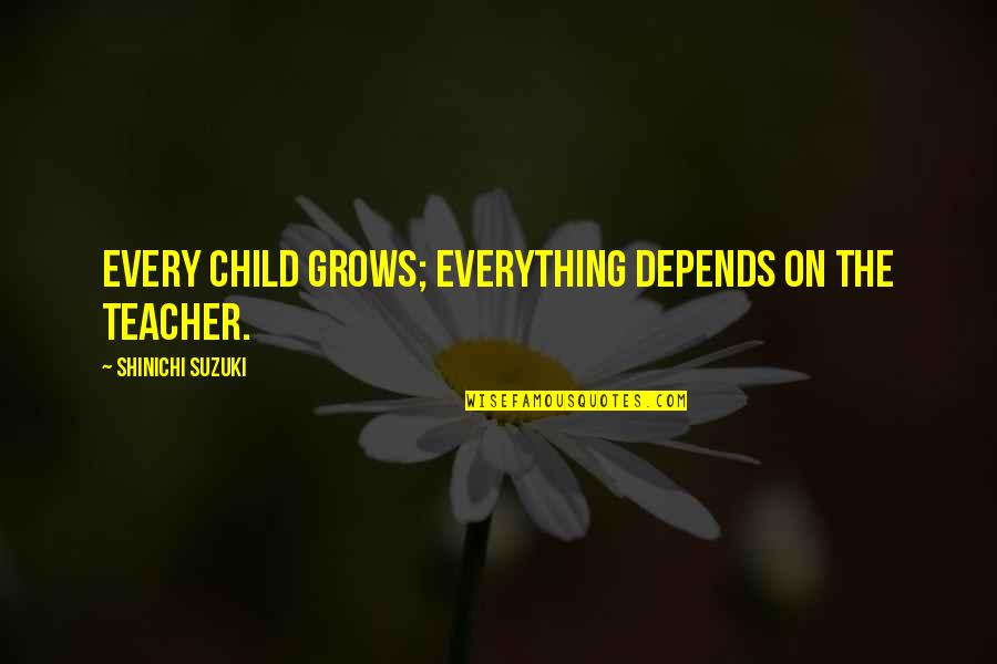 Real Down To Earth Quotes By Shinichi Suzuki: Every child grows; everything depends on the teacher.