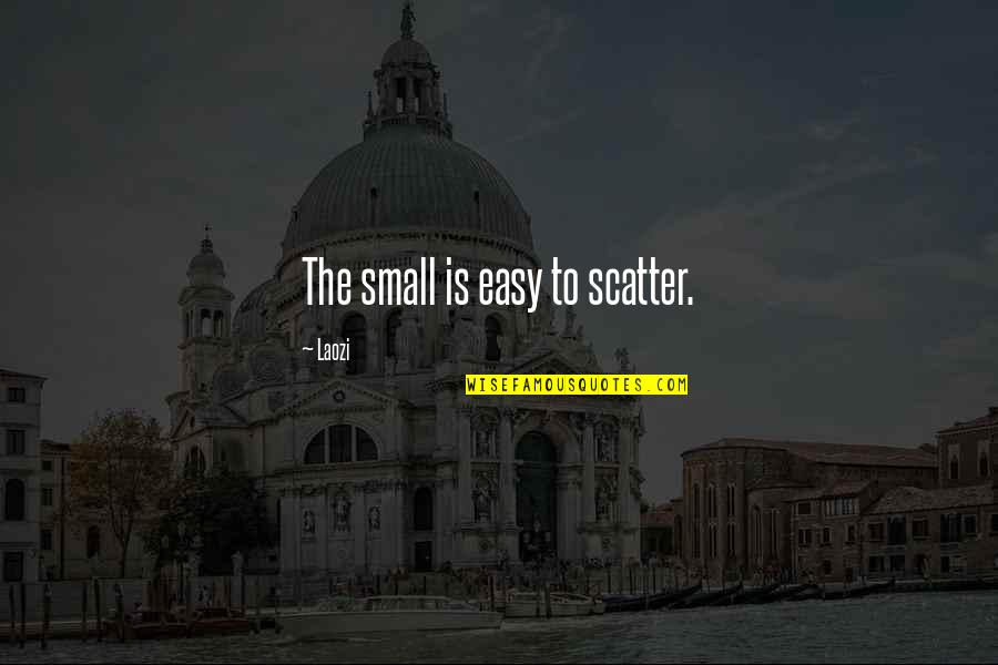 Real Estate Brokers Quotes By Laozi: The small is easy to scatter.