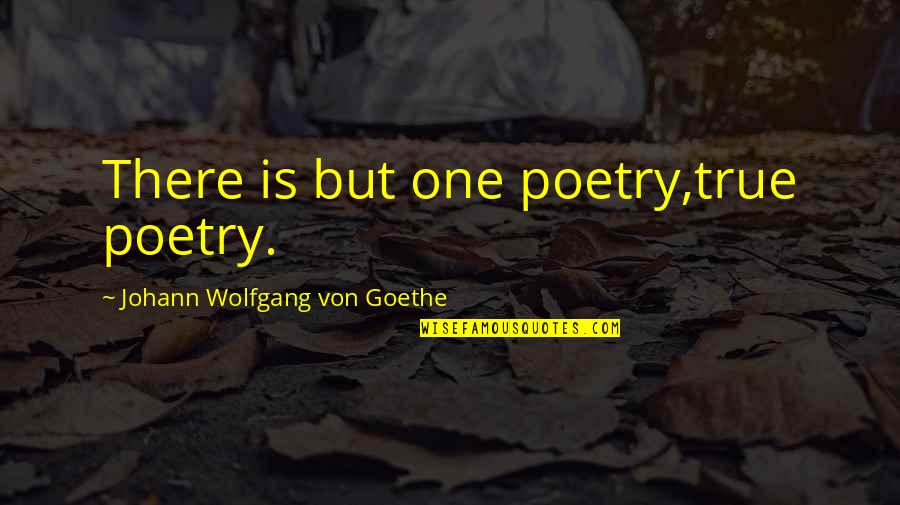 Real Gods Quotes By Johann Wolfgang Von Goethe: There is but one poetry,true poetry.