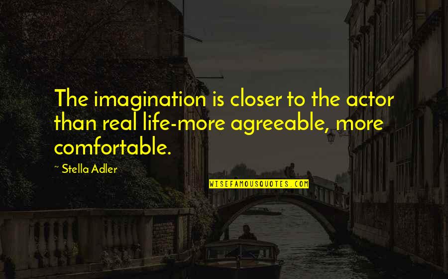 Real Life Drama Quotes By Stella Adler: The imagination is closer to the actor than