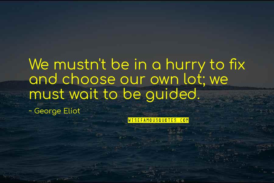 Real Love Never Ends Quotes By George Eliot: We mustn't be in a hurry to fix