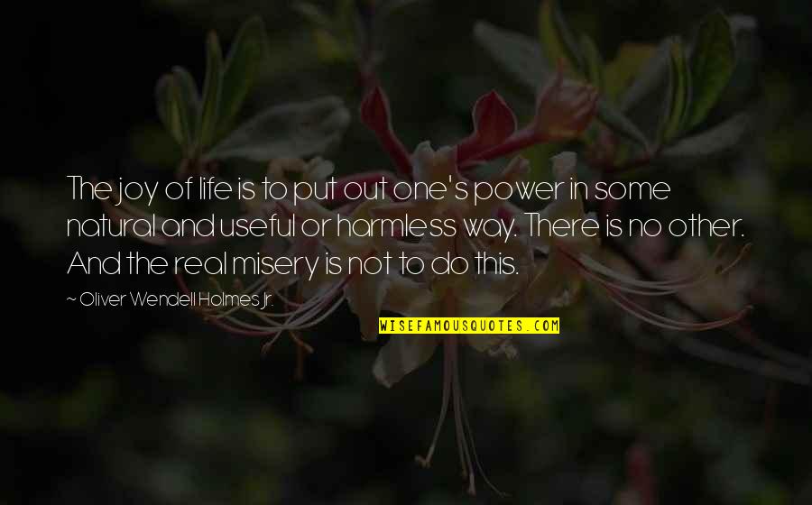 Real Power Quotes By Oliver Wendell Holmes Jr.: The joy of life is to put out Real Power Quotes By Oliver Wendell Holmes Jr.: The joy of life is to put out