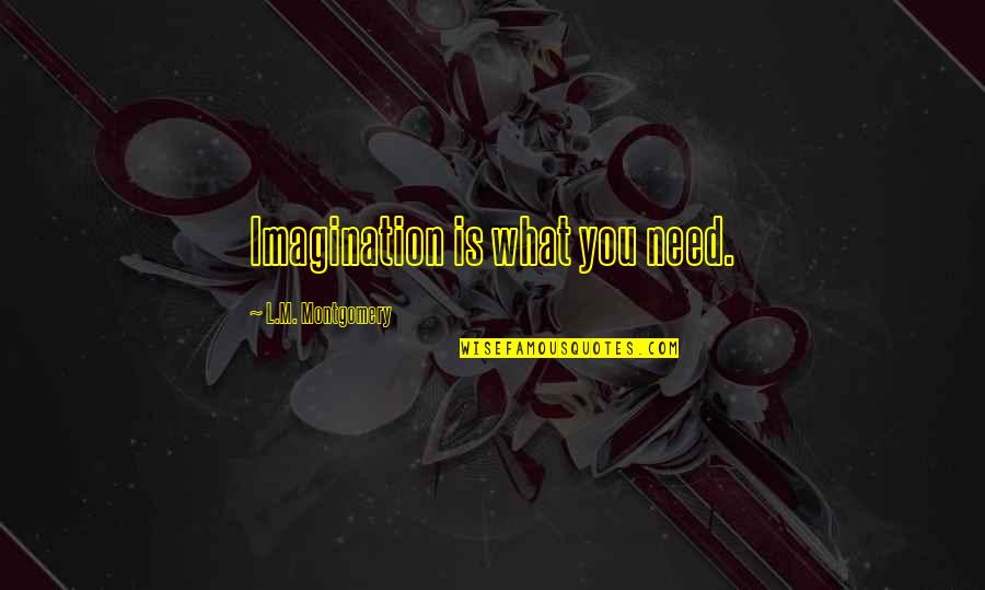 Real Raps Quotes By L.M. Montgomery: Imagination is what you need.