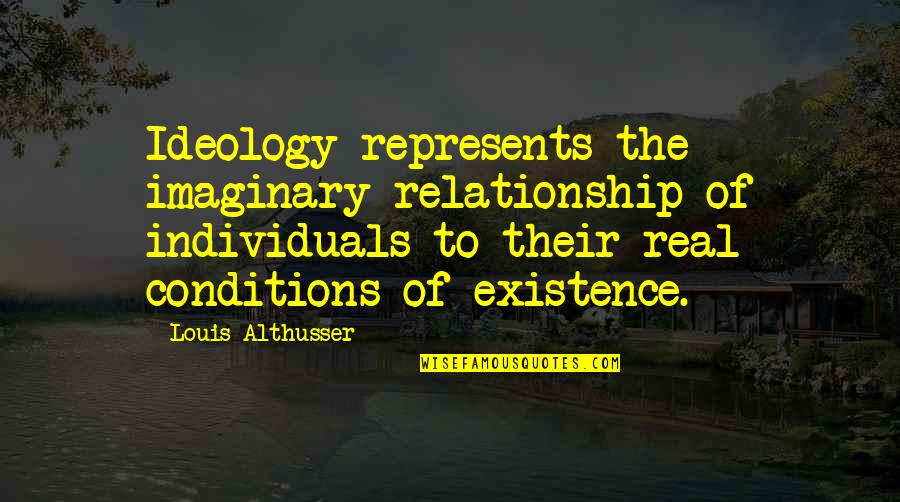 Real Relationship Quotes By Louis Althusser: Ideology represents the imaginary relationship of individuals to