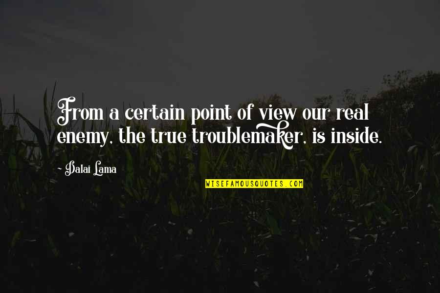 Real True Quotes By Dalai Lama: From a certain point of view our real