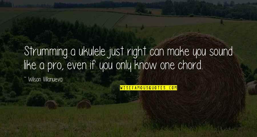 Real True Short Quotes By Wilson Villanueva: Strumming a ukulele just right can make you