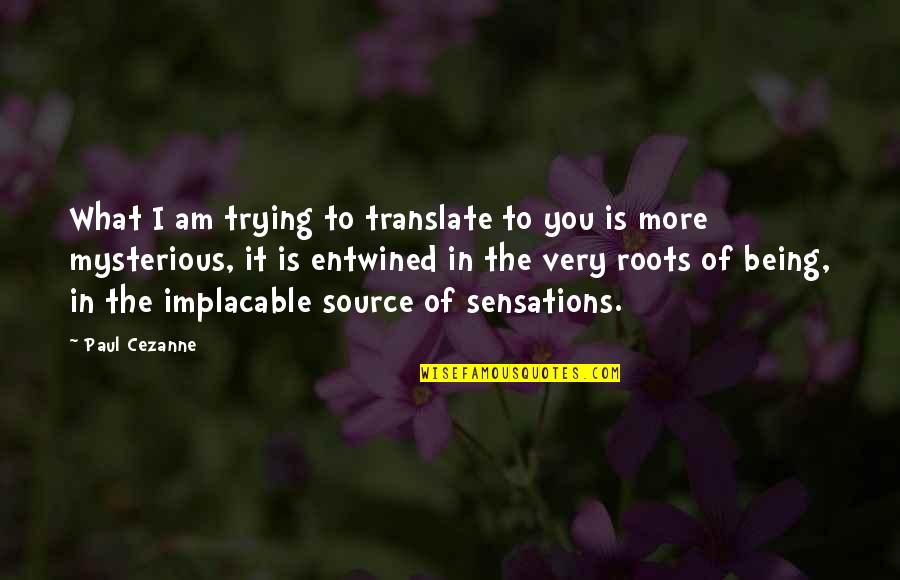 Reald Quotes By Paul Cezanne: What I am trying to translate to you