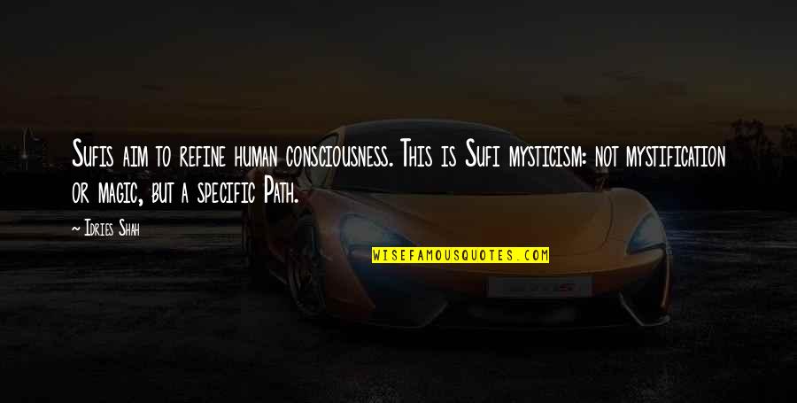 Realisation Of Life Quotes By Idries Shah: Sufis aim to refine human consciousness. This is
