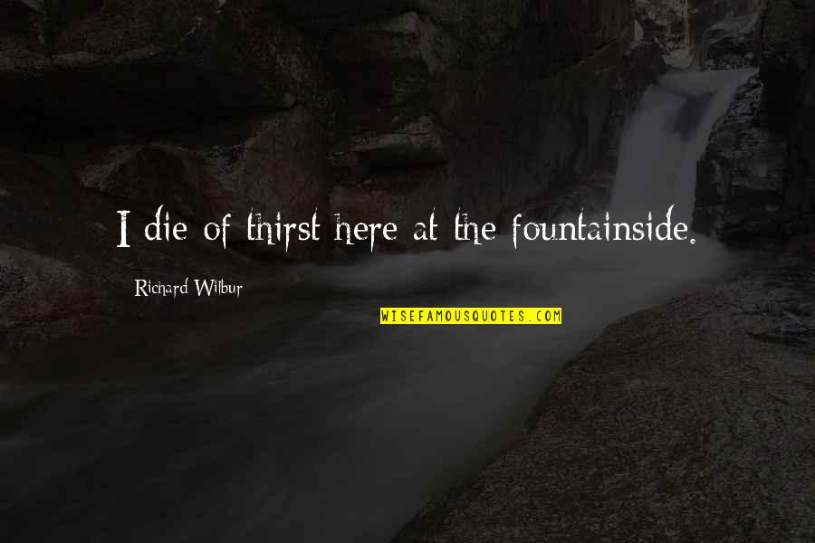 Realisation Of Life Quotes By Richard Wilbur: I die of thirst here at the fountainside. Realisation Of Life Quotes By Richard Wilbur: I die of thirst here at the fountainside.