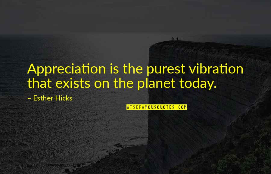 Realising Potential Quotes By Esther Hicks: Appreciation is the purest vibration that exists on