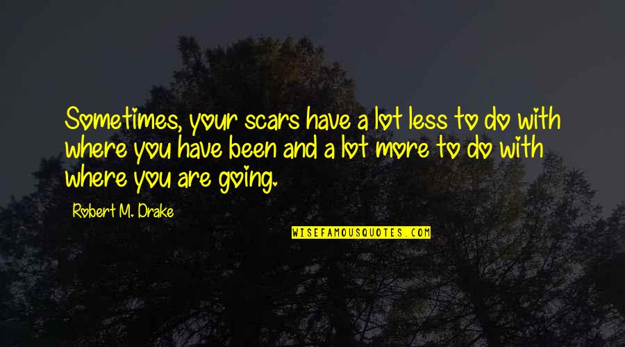 Realising What You Have Quotes By Robert M. Drake: Sometimes, your scars have a lot less to