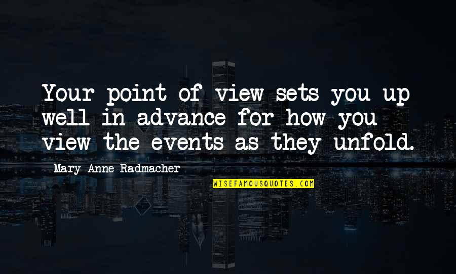 Realistic Dreams Quotes By Mary Anne Radmacher: Your point of view sets you up well