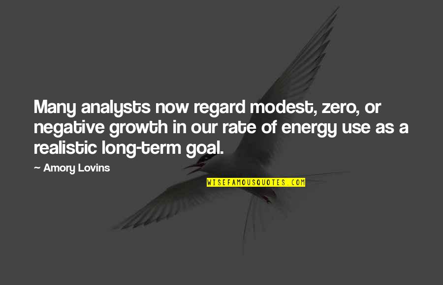 Realistic Quotes By Amory Lovins: Many analysts now regard modest, zero, or negative