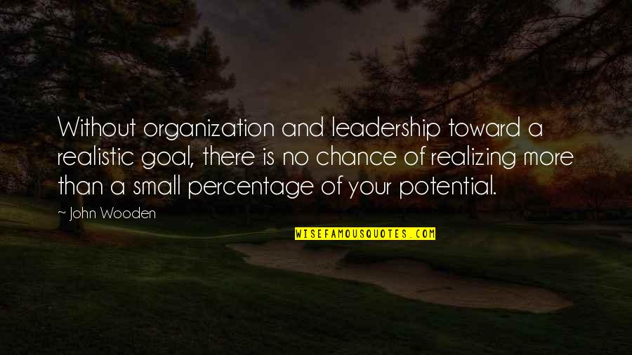 Realistic Quotes By John Wooden: Without organization and leadership toward a realistic goal,
