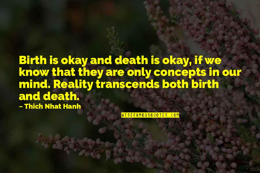 Reality And Death Quotes By Thich Nhat Hanh: Birth is okay and death is okay, if
