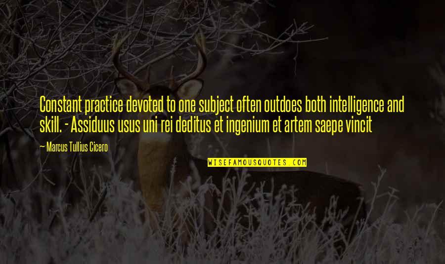 Reality Doesn't Exist Quotes By Marcus Tullius Cicero: Constant practice devoted to one subject often outdoes