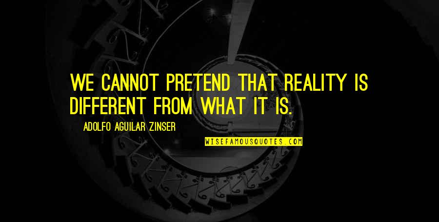 Reality Is Different Quotes By Adolfo Aguilar Zinser: We cannot pretend that reality is different from