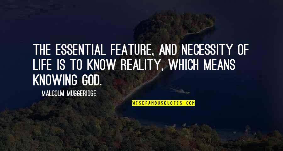 Reality Of God Quotes By Malcolm Muggeridge: The essential feature, and necessity of life is