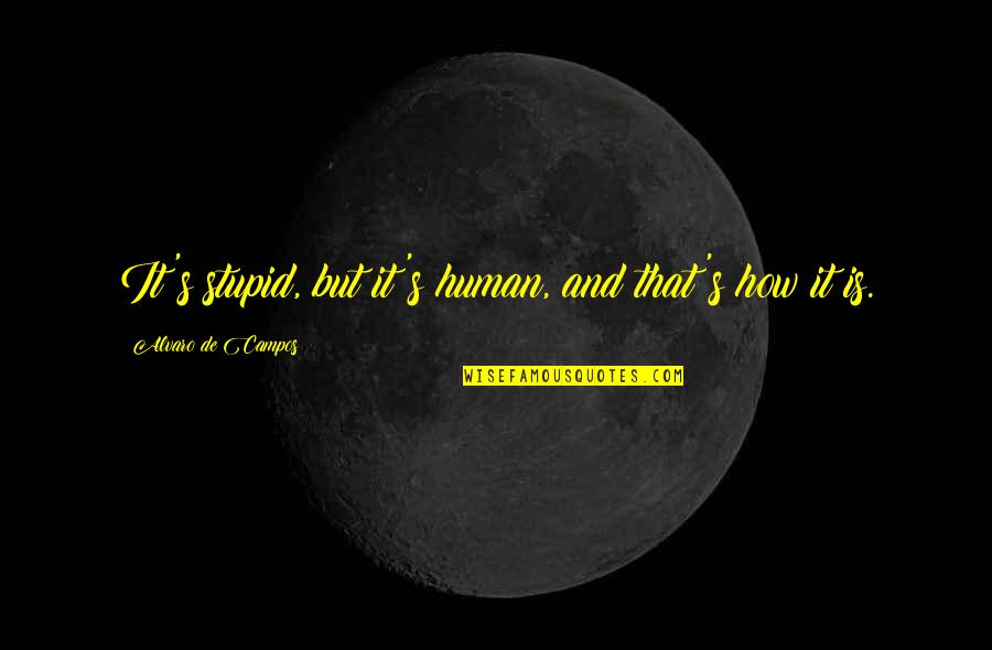 Reality Of Human Life Quotes By Alvaro De Campos: It's stupid, but it's human, and that's how