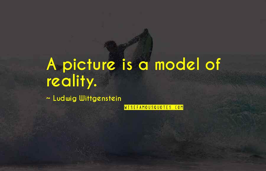 Reality Picture Quotes By Ludwig Wittgenstein: A picture is a model of reality. Reality Picture Quotes By Ludwig Wittgenstein: A picture is a model of reality.