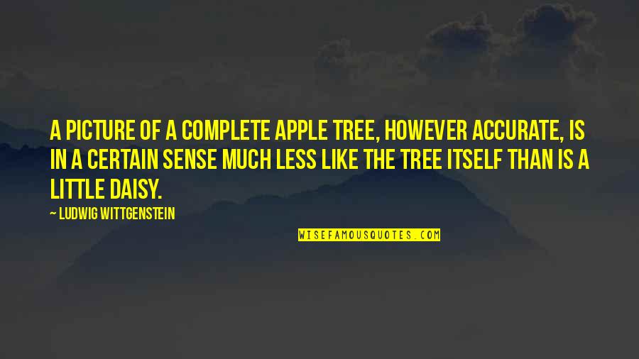 Reality Picture Quotes By Ludwig Wittgenstein: A picture of a complete apple tree, however Reality Picture Quotes By Ludwig Wittgenstein: A picture of a complete apple tree, however
