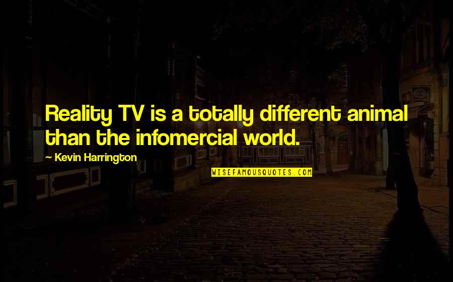 Reality Tv Quotes By Kevin Harrington: Reality TV is a totally different animal than