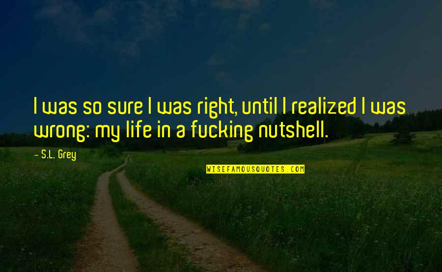 Realized Life Quotes By S.L. Grey: I was so sure I was right, until