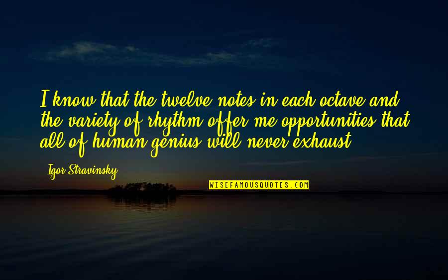 Realizing How Much You Love Someone Quotes By Igor Stravinsky: I know that the twelve notes in each