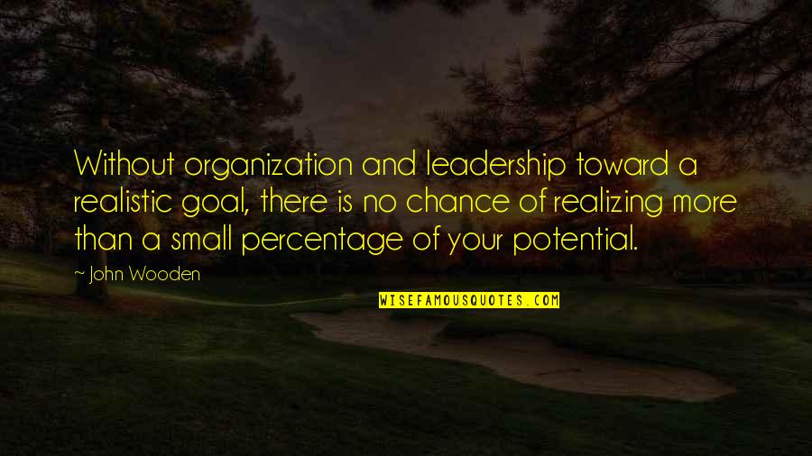 Realizing Potential Quotes By John Wooden: Without organization and leadership toward a realistic goal,