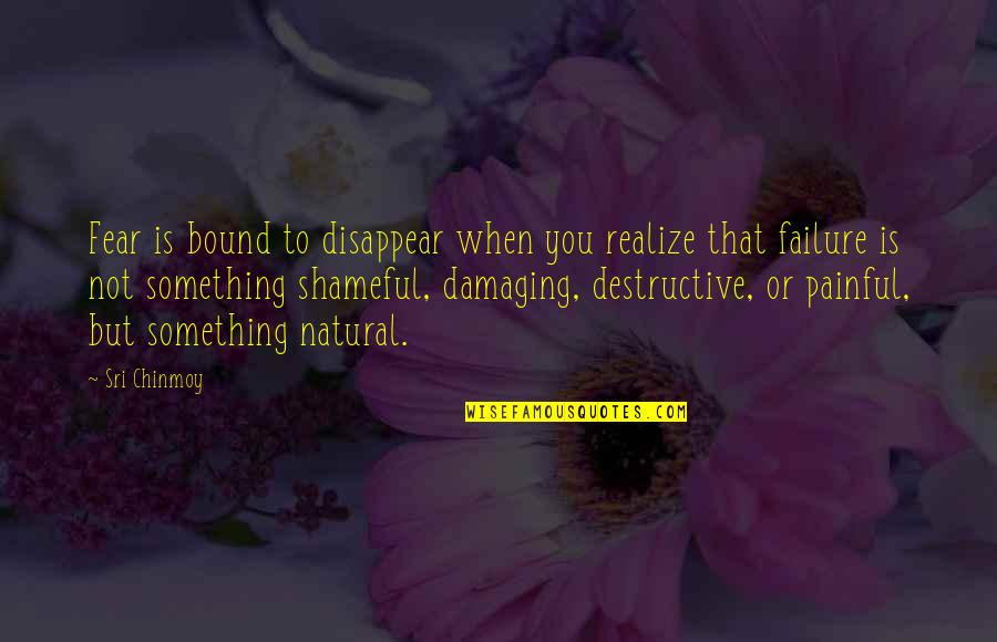 Realizing Something Quotes By Sri Chinmoy: Fear is bound to disappear when you realize