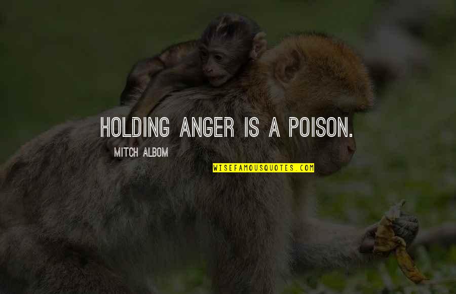 Realizing What You Deserve Quotes By Mitch Albom: Holding anger is a poison.