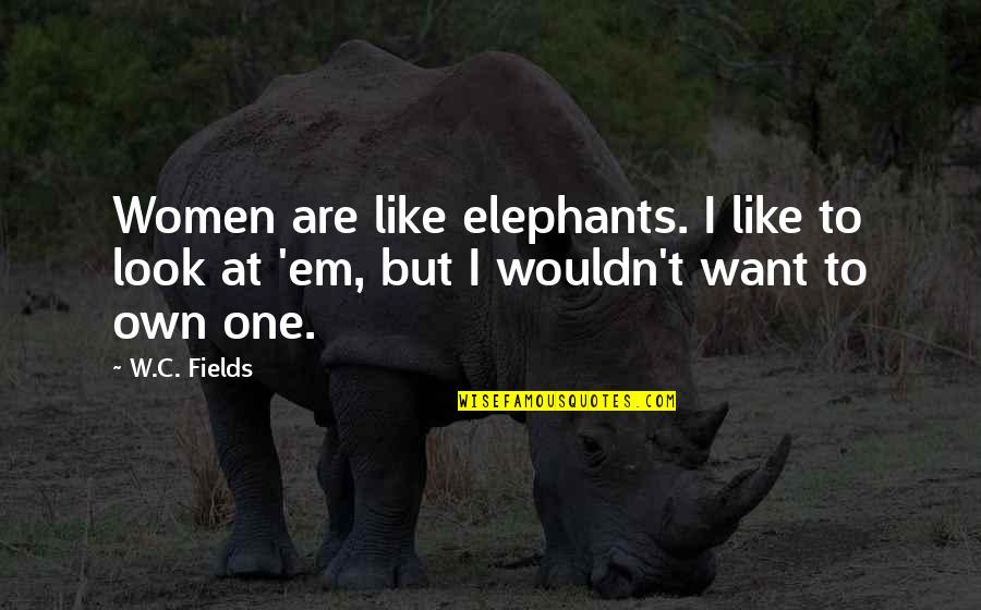 Realizing Where You Stand Quotes By W.C. Fields: Women are like elephants. I like to look