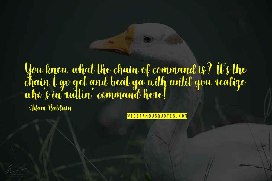 Realizing Who You Are Quotes By Adam Baldwin: You know what the chain of command is?