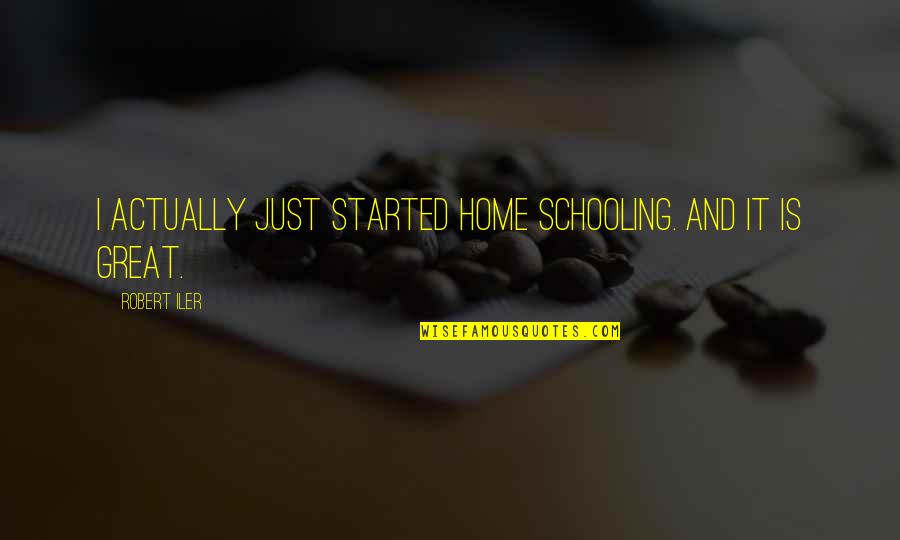 Realizing You Like Someone Quotes By Robert Iler: I actually just started home schooling. And it Realizing You Like Someone Quotes By Robert Iler: I actually just started home schooling. And it
