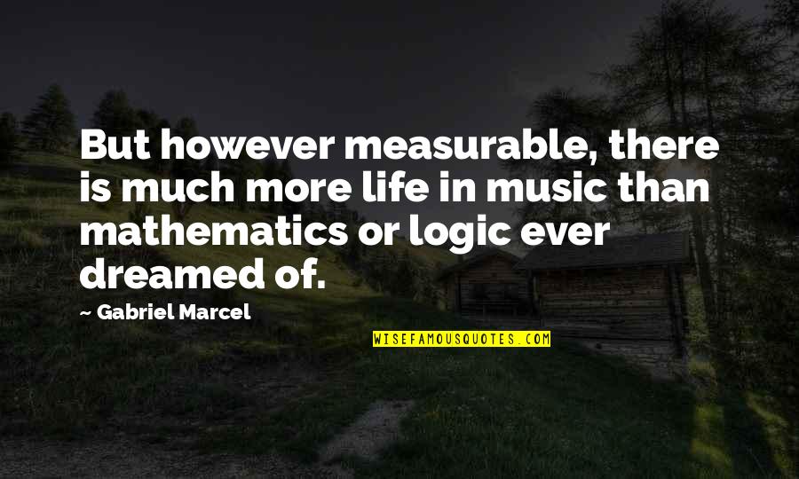 Realizing Your Mistakes Quotes By Gabriel Marcel: But however measurable, there is much more life