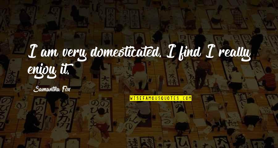 Really Am Quotes By Samantha Fox: I am very domesticated. I find I really
