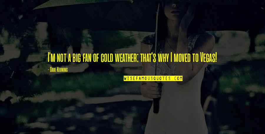 Really Cold Weather Quotes By Dave Keuning: I'm not a big fan of cold weather;