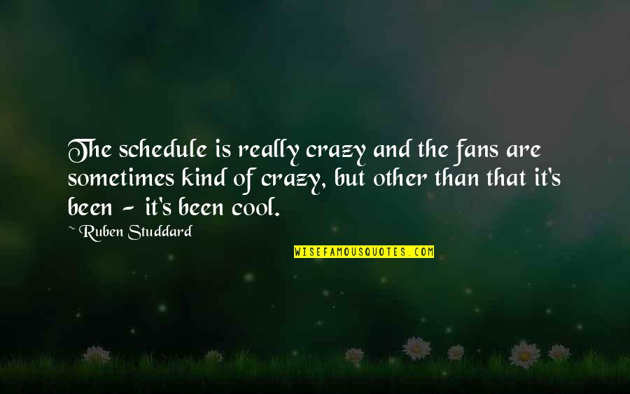 Really Cool Quotes By Ruben Studdard: The schedule is really crazy and the fans