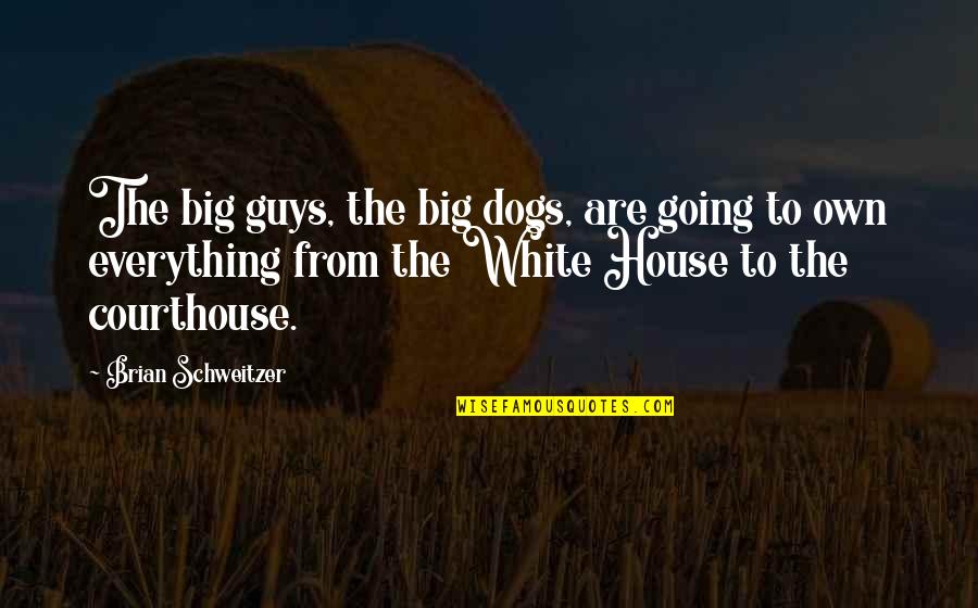 Really Cute Sad Depressing Quotes By Brian Schweitzer: The big guys, the big dogs, are going