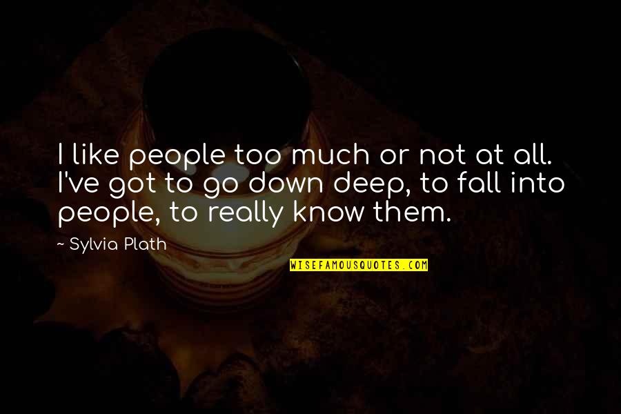 Really Deep Quotes By Sylvia Plath: I like people too much or not at