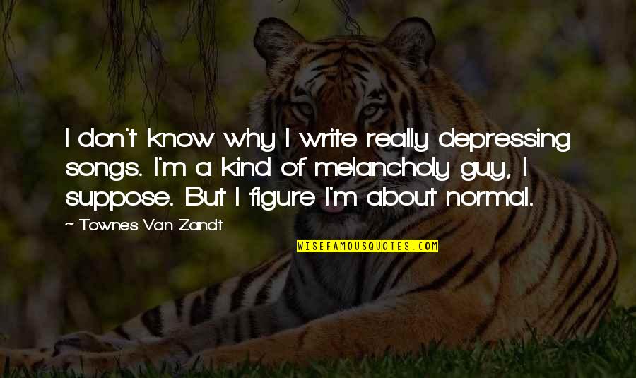 Really Depressing Quotes By Townes Van Zandt: I don't know why I write really depressing