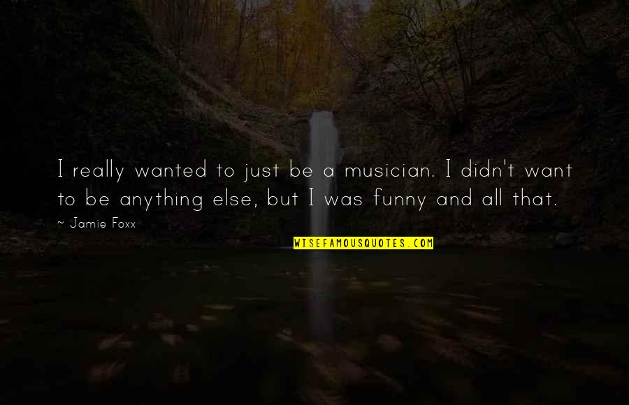 Really Funny Quotes By Jamie Foxx: I really wanted to just be a musician.