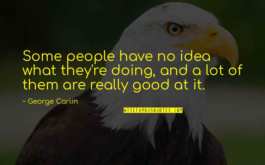 Really Funny Sarcastic Quotes By George Carlin: Some people have no idea what they're doing,