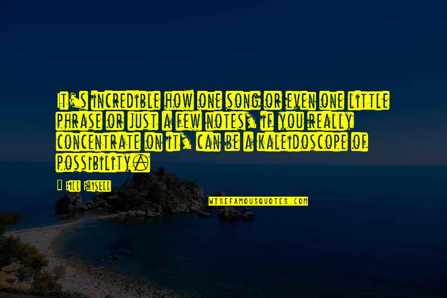 Really Incredible Quotes By Bill Frisell: It's incredible how one song or even one Really Incredible Quotes By Bill Frisell: It's incredible how one song or even one