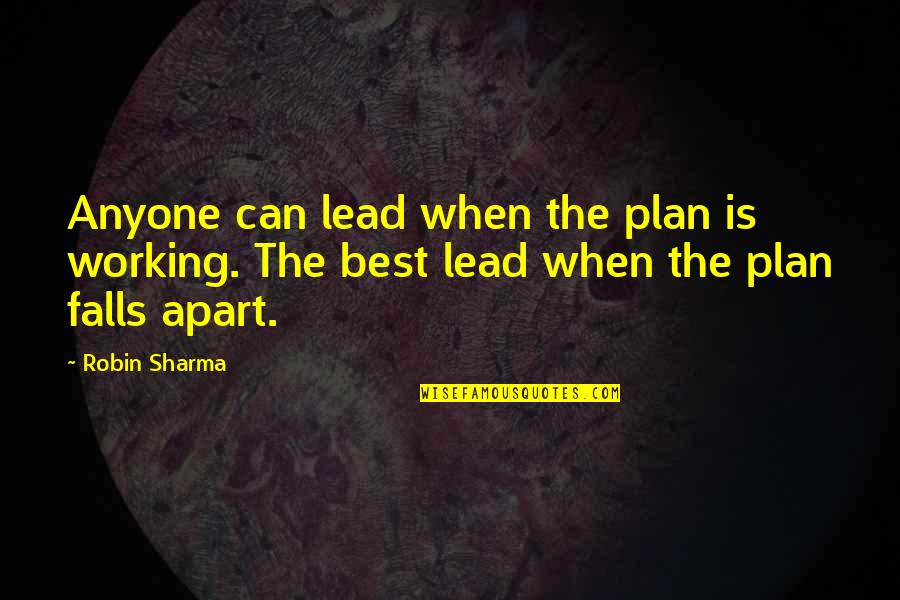 Reames Chicken Quotes By Robin Sharma: Anyone can lead when the plan is working.