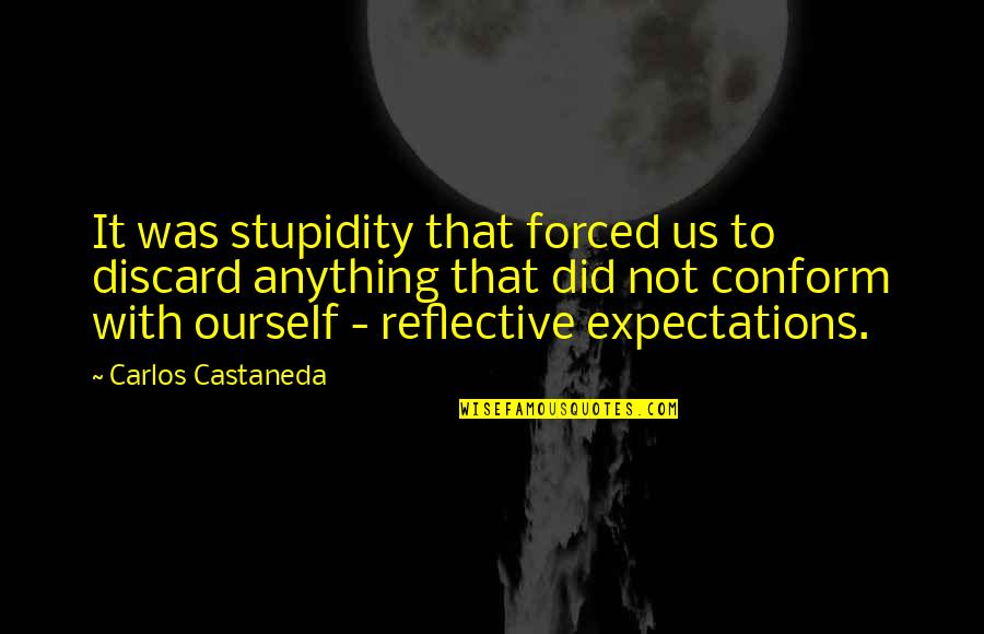 Reappearing Carpet Quotes By Carlos Castaneda: It was stupidity that forced us to discard