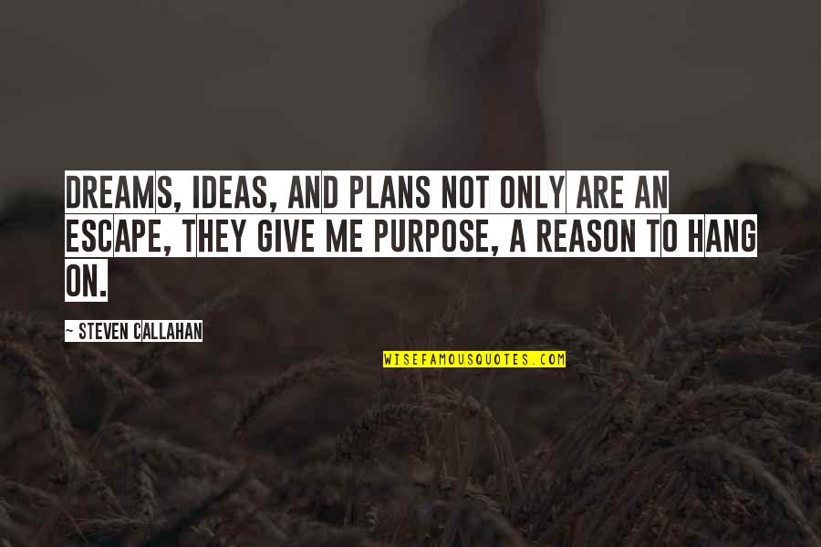 Reason And Purpose Quotes By Steven Callahan: Dreams, ideas, and plans not only are an