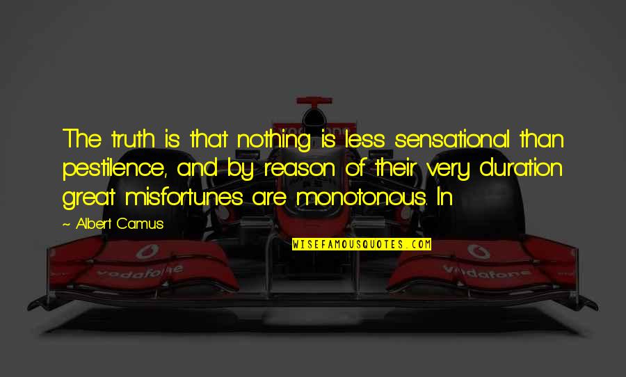 Reason And Truth Quotes By Albert Camus: The truth is that nothing is less sensational Reason And Truth Quotes By Albert Camus: The truth is that nothing is less sensational