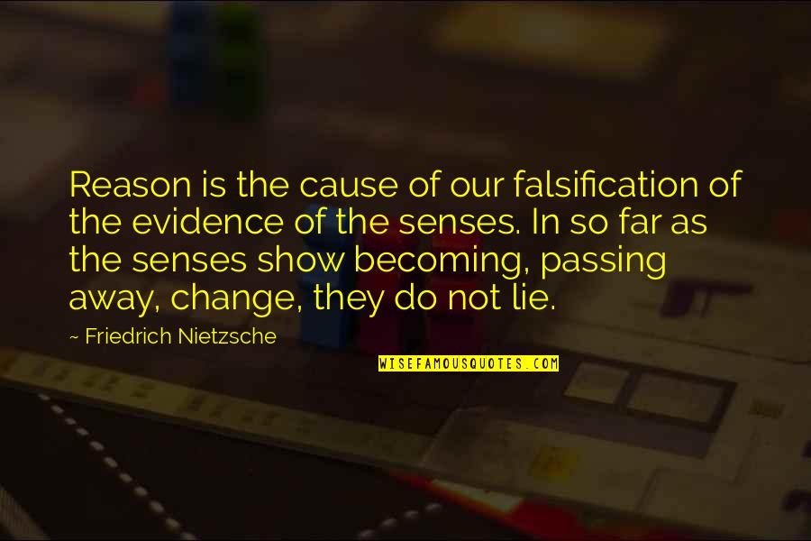 Reason For Change Quotes By Friedrich Nietzsche: Reason is the cause of our falsification of
