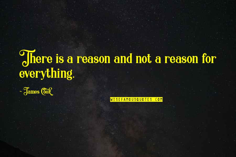 Reason For Everything Quotes By James Cook: There is a reason and not a reason